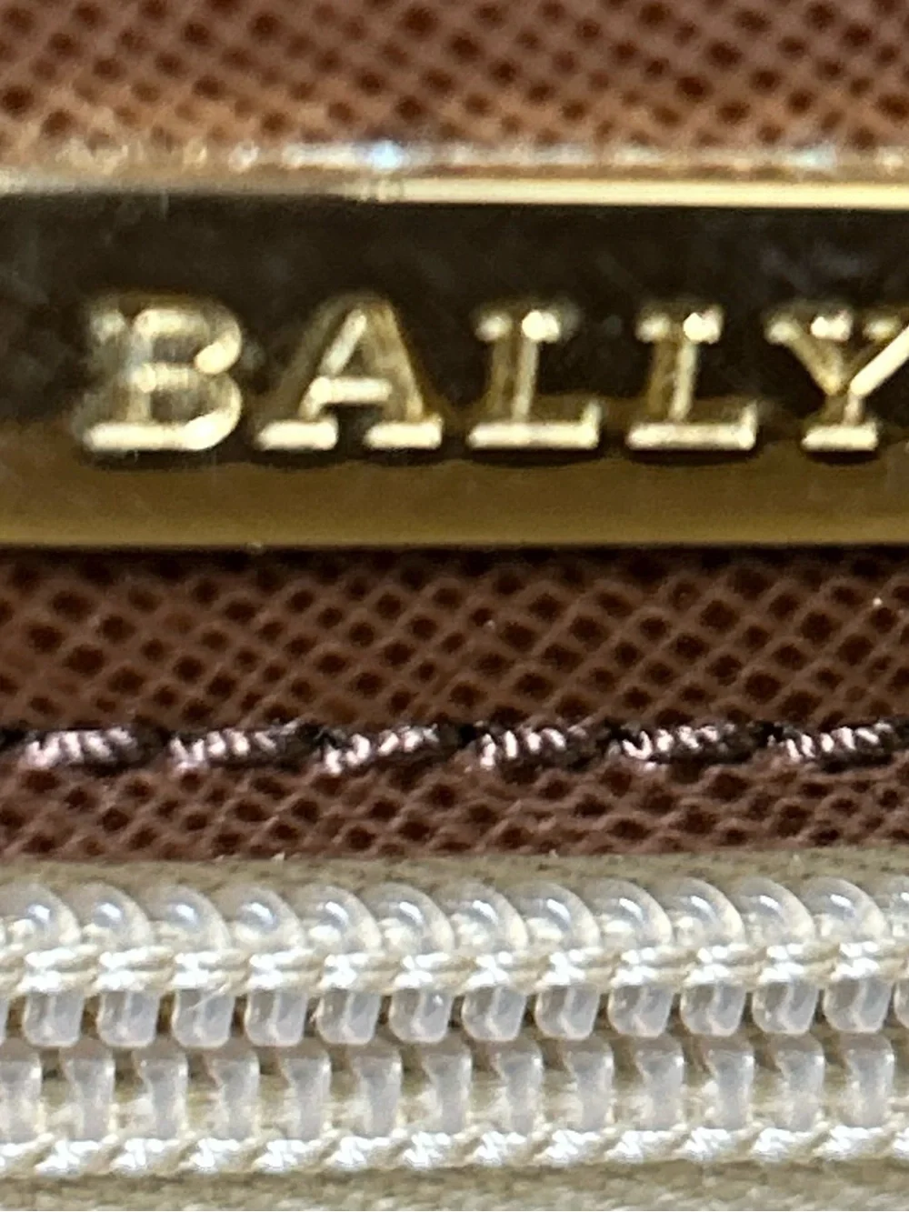 Bally Leather Briefcase in Brown with Gold-Tone Lock Approx. 15 x 10.5 x 2.5